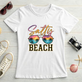 Salty Beach Sunglasses; Retro Summer Palm Tree Tシャツ