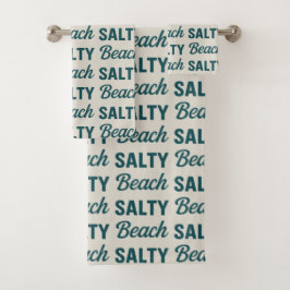 Salty Beach Teal Sand Coastal Beach Decor Graphic バスタオルセット