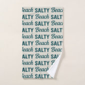 Salty Beach Teal Sand Coastal Beach Decor Graphic バスタオルセット (ハンドタオル)