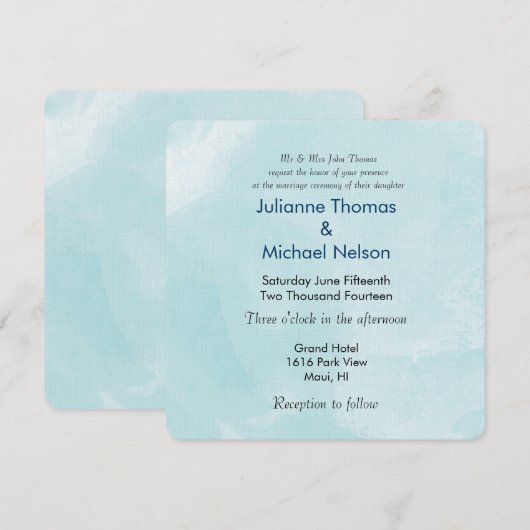 Salty Blue Water 結婚 color's 招待状 (正面/裏面)