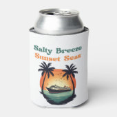 Salty Breeze Sunset Seas Retro Cruise Vibes 缶クーラー (缶正面)