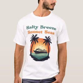 Salty Breeze Sunset Seas Retro Cruise Vibes Tシャツ