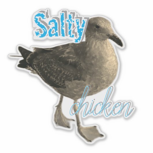 Salty Chicken Custom-Cut Vinyl Sticker シール (正面)