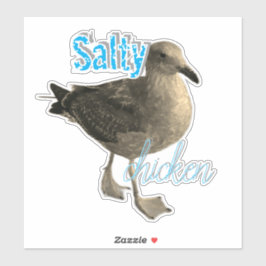 Salty Chicken Custom-Cut Vinyl Sticker シール