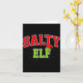 Salty Elf Christmas Family Matching Group Xmas  カード (黄色い花)