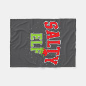 Salty Elf Christmas Family Matching Group Xmas フリースブランケット (正面(横))