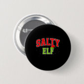 Salty Elf Christmas Family Matching Group Xmas  缶バッジ (正面&裏面)