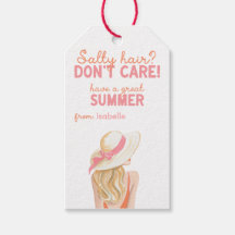 Salty Hair Don't Care 夏季ギフトタグ