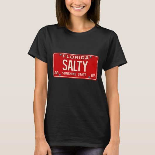 Salty Life 1969 | Retro Florida License Plate Surf Tシャツ (正面)