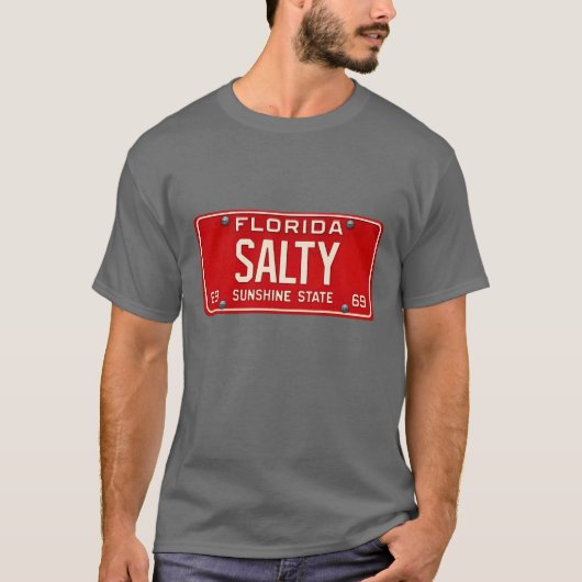 Salty Life 1969 | Retro Florida License Plate Surf Tシャツ (正面)