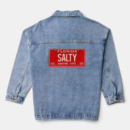 Salty Life 1969 | Retro Red Florida License Plate デニムジャケット