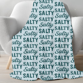 Salty Life | Coastal Teal Blue Graphic Beach Decor フリースブランケット
