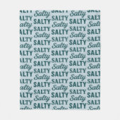 Salty Life | Coastal Teal Blue Graphic Beach Decor フリースブランケット (正面)