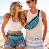 Salty Life - Coastal Teal Blue Graphic Print Beach ファニーパック