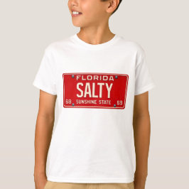 Salty Life Retro Florida License Plate Boys Surf Tシャツ