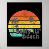 Salty Lil Beach Retro Vacation Funny Summer Quote  ポスター (正面)