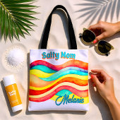 Salty Mom Beach Summer Style トートバッグ