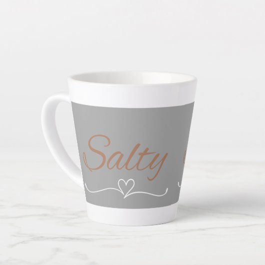 Salty Mug – Funny Sass Quote Gift カフェラテマグ (左アングル)
