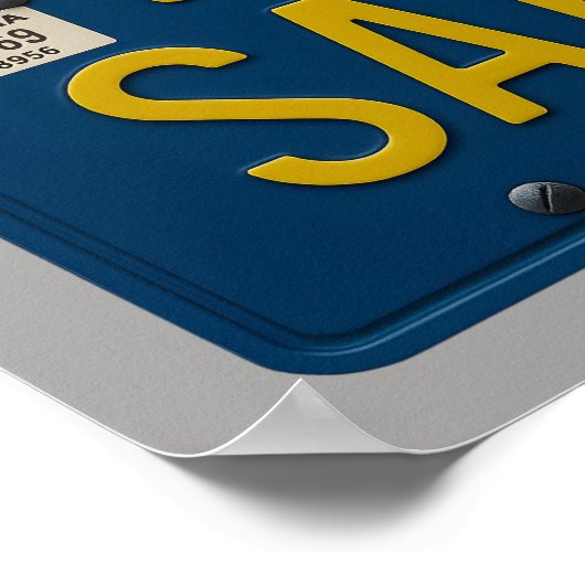 Salty - Retro 1969 California License Plate Art ポスター (角)