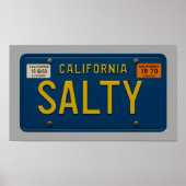 Salty - Retro 1969 California License Plate Art ポスター (正面)