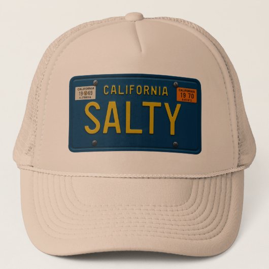 Salty -Retro 1969 California License Plate Graphic キャップ (正面)
