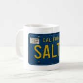 Salty -Retro 1969 California License Plate Graphic コーヒーマグカップ (正面左)