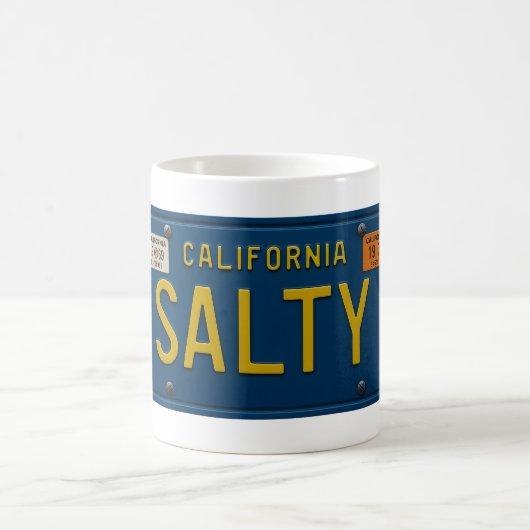 Salty -Retro 1969 California License Plate Graphic コーヒーマグカップ (中央)