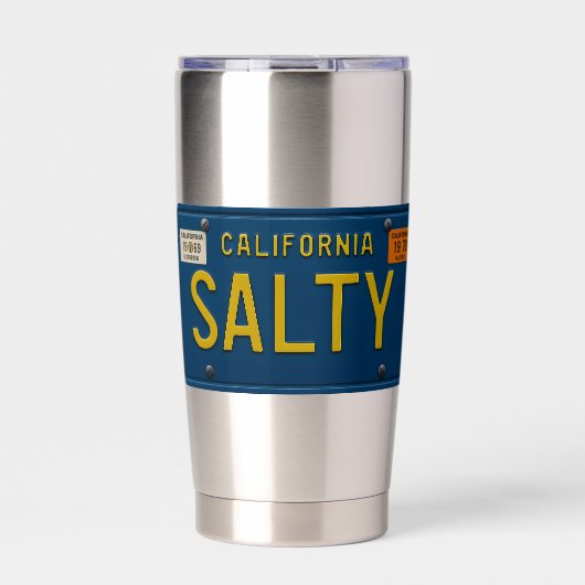 Salty -Retro 1969 California License Plate Graphic 保温保冷タンブラー (正面)
