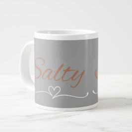 Salty Script with Heart Flourish, Birthday Gift  ジャンボコーヒーマグカップ