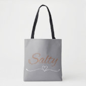 Salty Script with Heart Flourish, Birthday Gift  トートバッグ (正面)