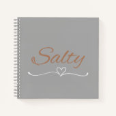 Salty Script with Heart Flourish, Birthday Gift  ノートブック (正面)