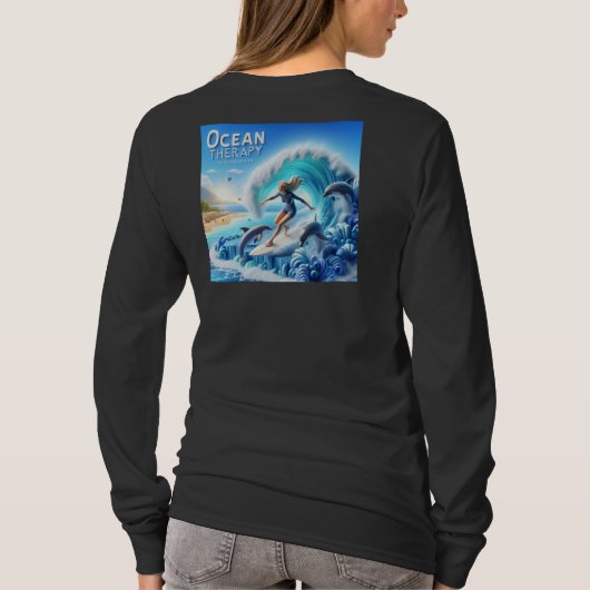 Salty Sisterhood Trio Girls Beach Walk Surfer Tシャツ (裏面)