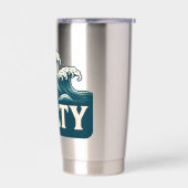 Salty Teal Blue Surf Beach Waves | Coastal Life 保温保冷タンブラー (左面)