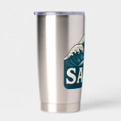 Salty Teal Blue Surf Beach Waves | Coastal Life 保温保冷タンブラー (右面)