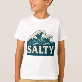 Salty Teal Blue Surf Beach Waves | Coastal Life Tシャツ (正面)