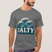 Salty Teal Blue Surf Beach Waves | Coastal Life Tシャツ (正面)