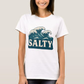 Salty Teal Blue Surf Beach Waves | Coastal Life Tシャツ (正面)