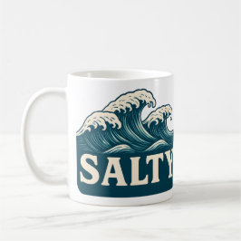 Salty Teal Blue Surf Beach Waves Nautical Coastal コーヒーマグカップ