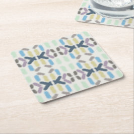 Salty Watercolor Pastel Colors On Cloud White スクエアペーパーコースター