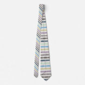 Salty Watercolor Pastel Stripes On Cloud White     ネクタイ (裏面)