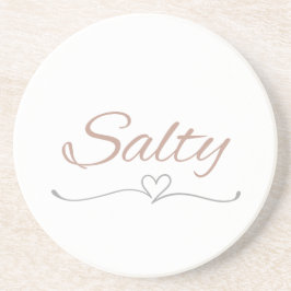 Salty with Heart Flourish, Gift for Her Birthday コースター