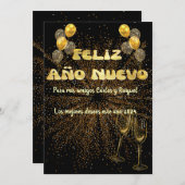Saludo Año Nuevo en dorado elegante シーズンカード (正面/裏面)