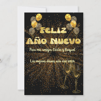 Saludo Año Nuevo en dorado elegante シーズンカード