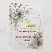 Saludo Feliz Navidad elegante y delicado シーズンカード (正面/裏面)