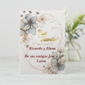 Saludo Feliz Navidad elegante y delicado シーズンカード (スタンド正面)