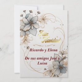 Saludo Feliz Navidad elegante y delicado シーズンカード