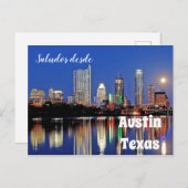Saludos desde Austinテキサス州 – 葉書 ポストカード (正面/裏面)