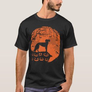 SalukiとMoon Halloweenの犬の恋人の贈り物 Tシャツ