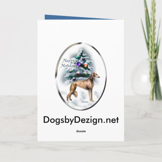 Salukiのクリスマスのギフト シーズンカード (裏面)