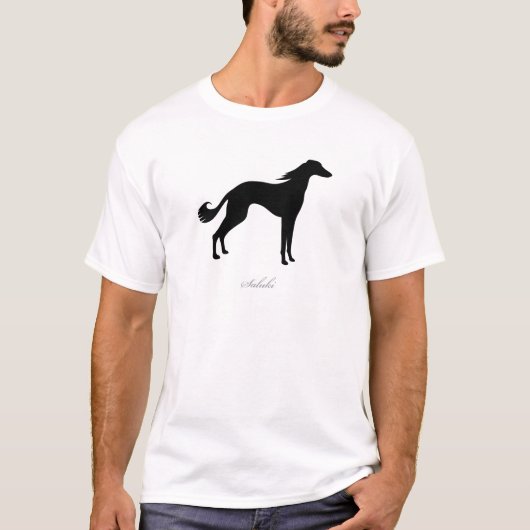 Salukiのシルエット Tシャツ (正面)